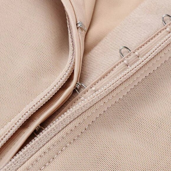 Mid-Thigh Post-Surgical Compression Body Shaper Detachable Straps Zipper Crotch - Picture 9 of 9